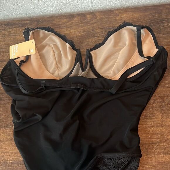 Popilush Lace Shapewear Bodysuit Tummy Control Backless V Neck Thongs Sh… - Picture 10 of 16